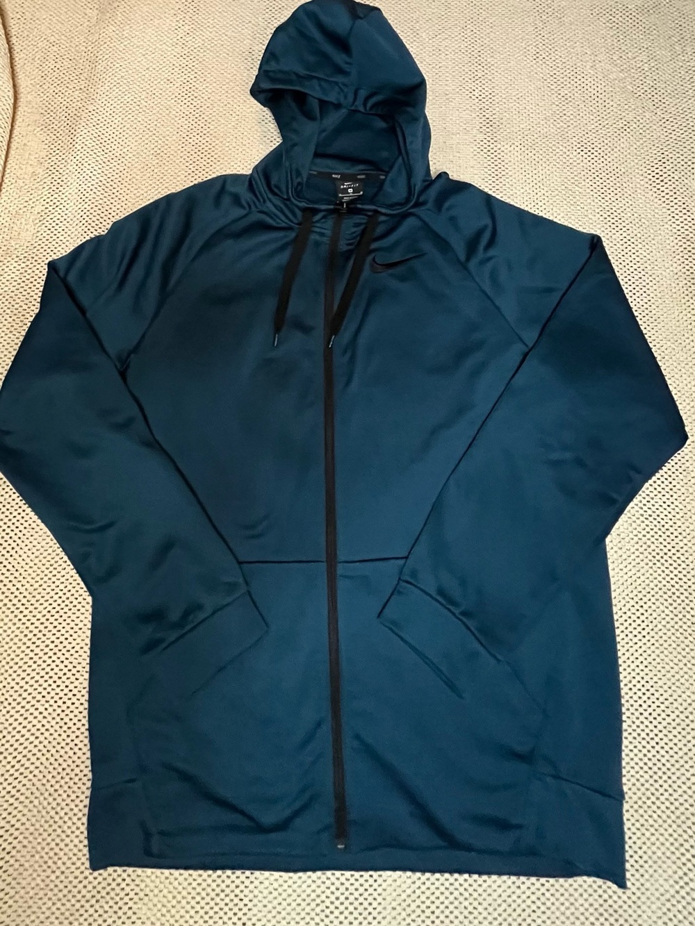Nike Dri-FIT Men's Athletic Hoodie full zip size medium green blue.